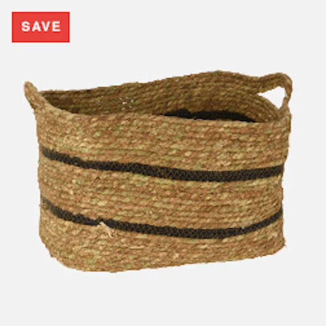 H & S Collection Striped Baskets, Set of 3