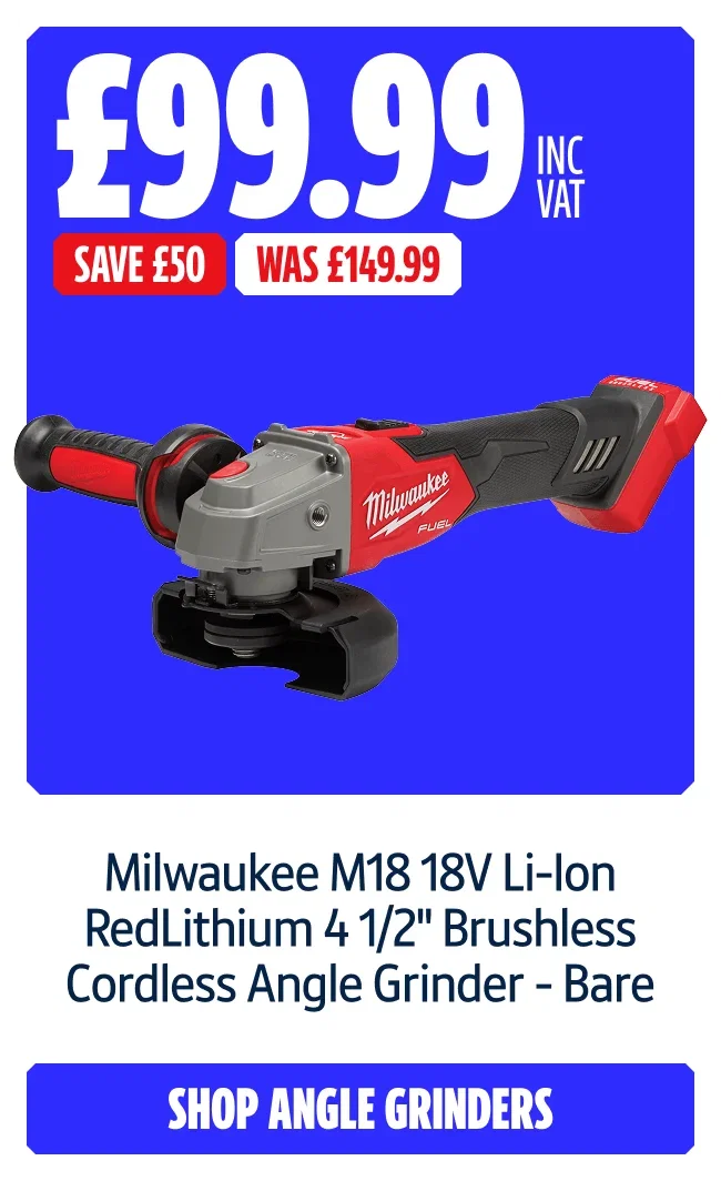 Save £50 Milwaukee M18 18V Li-Ion RedLithium 4 1/2