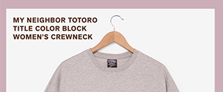 My Neighbor Totoro Title Color Block Women's Crewneck