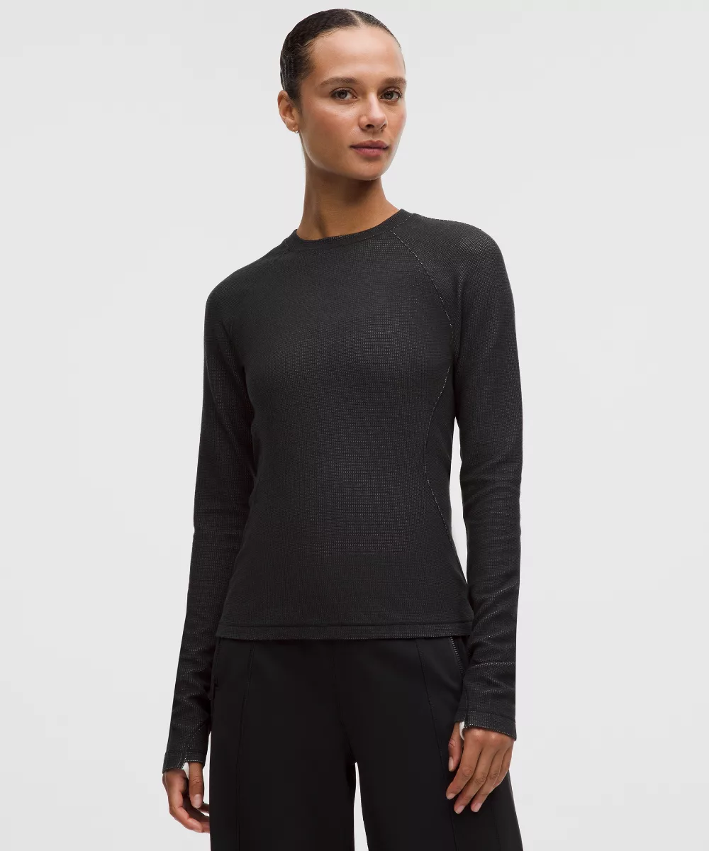 Waffle-Knit Crewneck Base Layer