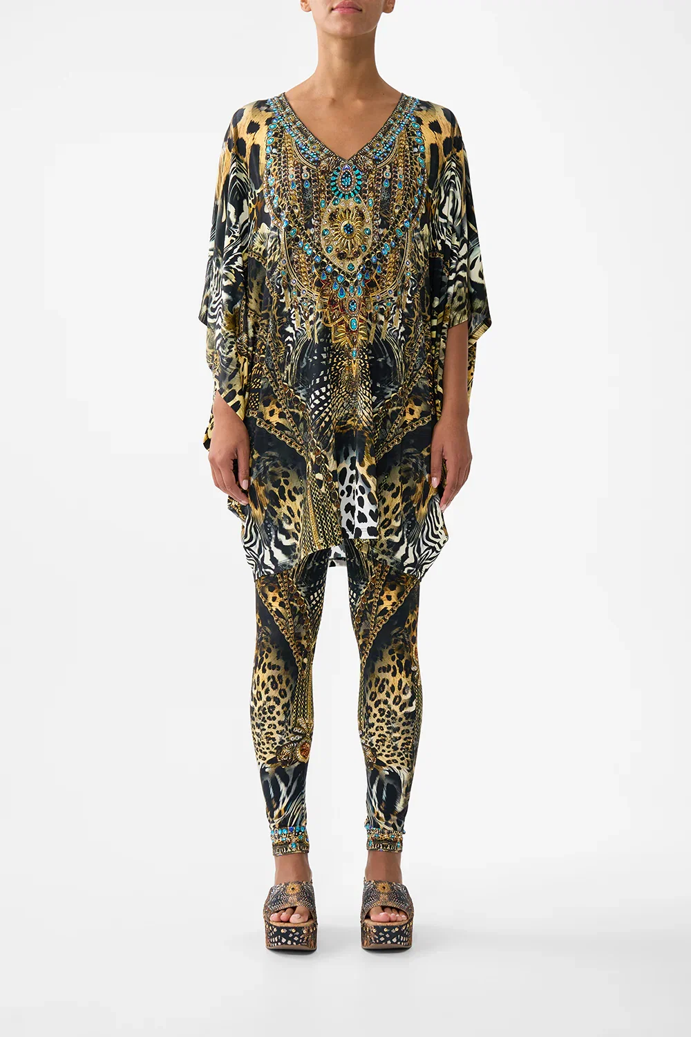 Image of BAT SLEEVE DRESS FELINE FOLKLORE