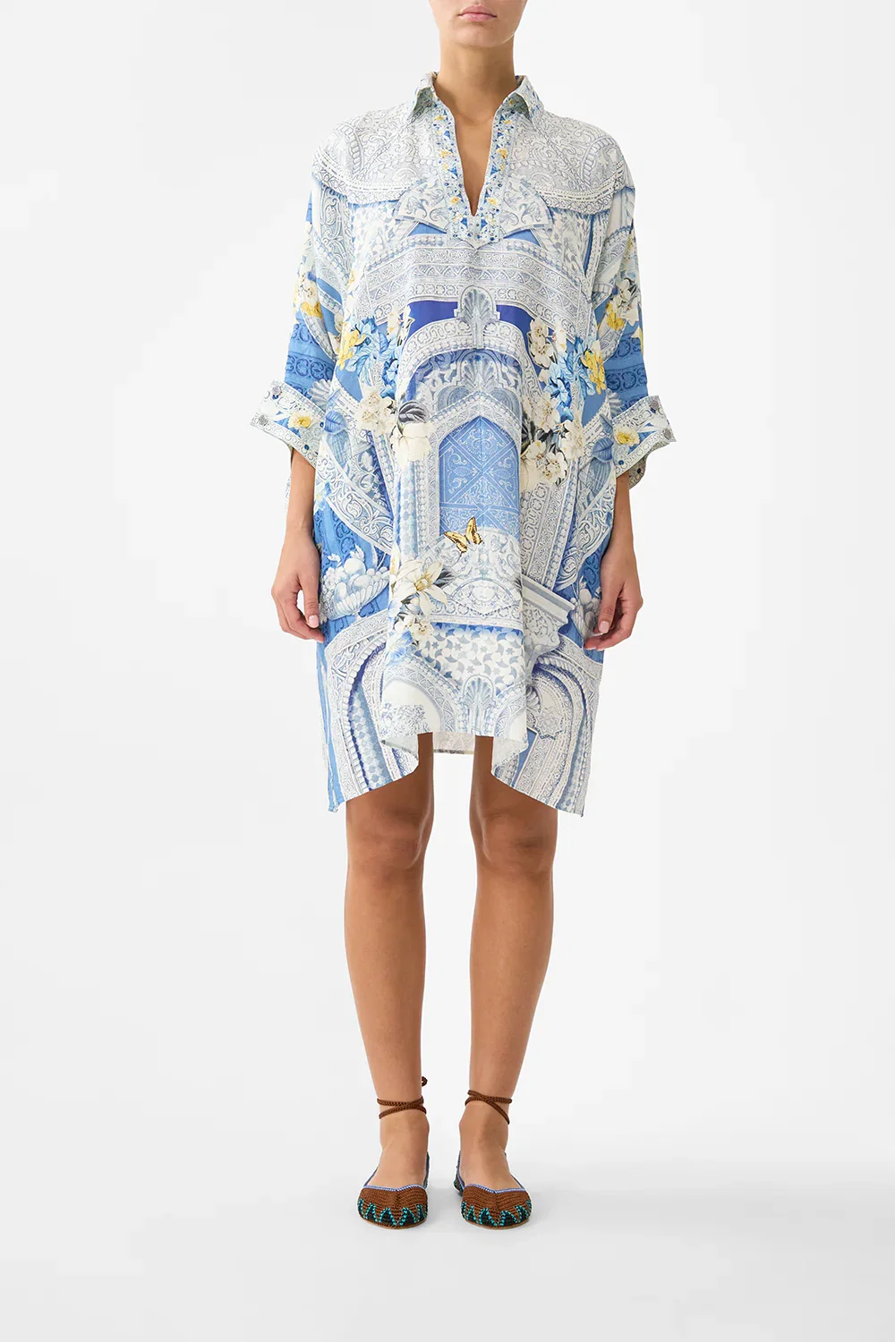 Image of WIDE BODY COLLARED KAFTAN DE NADA GRANADA