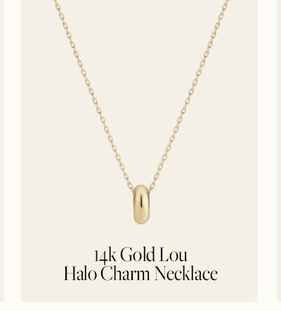 14K Gold Lou Halo Charm Necklace