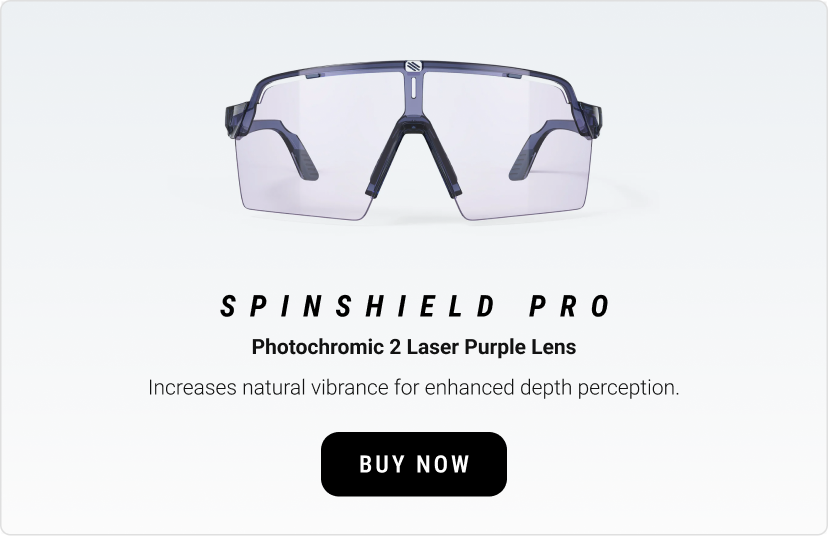 Spinshield Pro. Photochromic 2 Laser Purple Lens. Increases natural vibrance for enhanced depth perception. Buy Now.