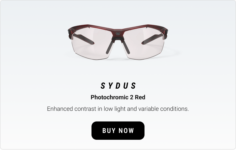 Sydus. Photochromic 2 Red. Enhanced contrast in low light and variable conditions. Buy Now.