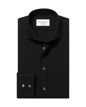 Non-Iron Stretch Poplin Shirt - Black