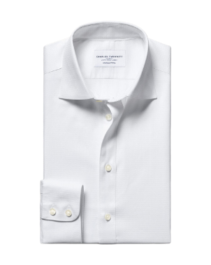 Non-Iron Stretch Greenwich Weave Shirt - White