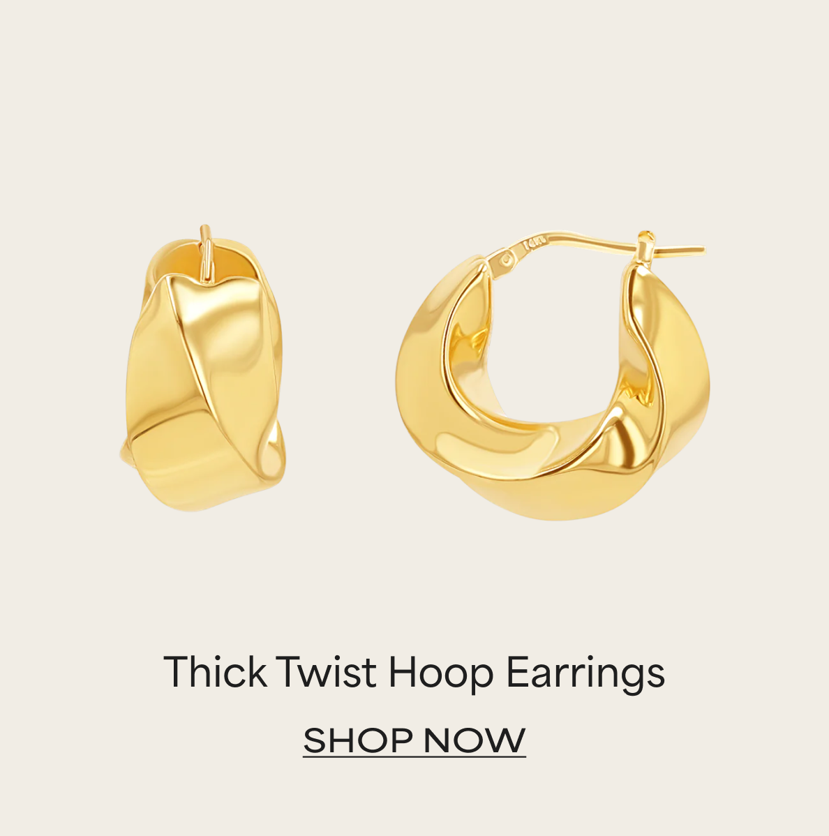 Thick Twist Hoop Earrings