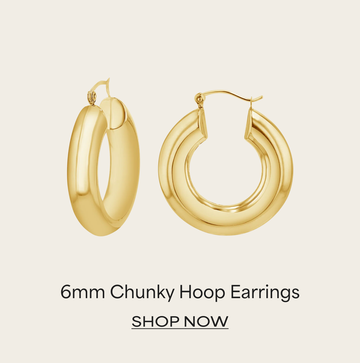 6mm Chunky Hoop Earrings