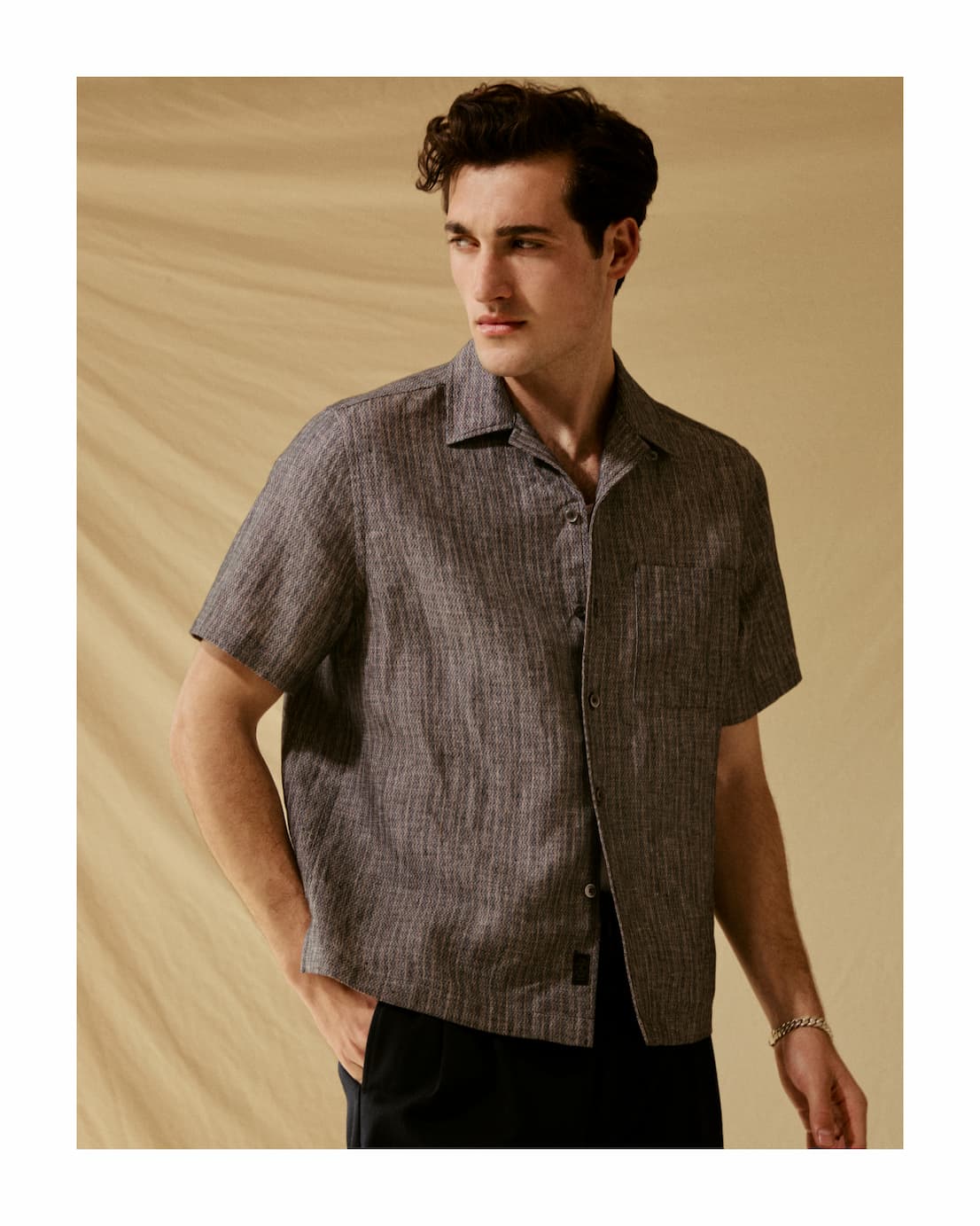 Linen Camp Collar Shirt