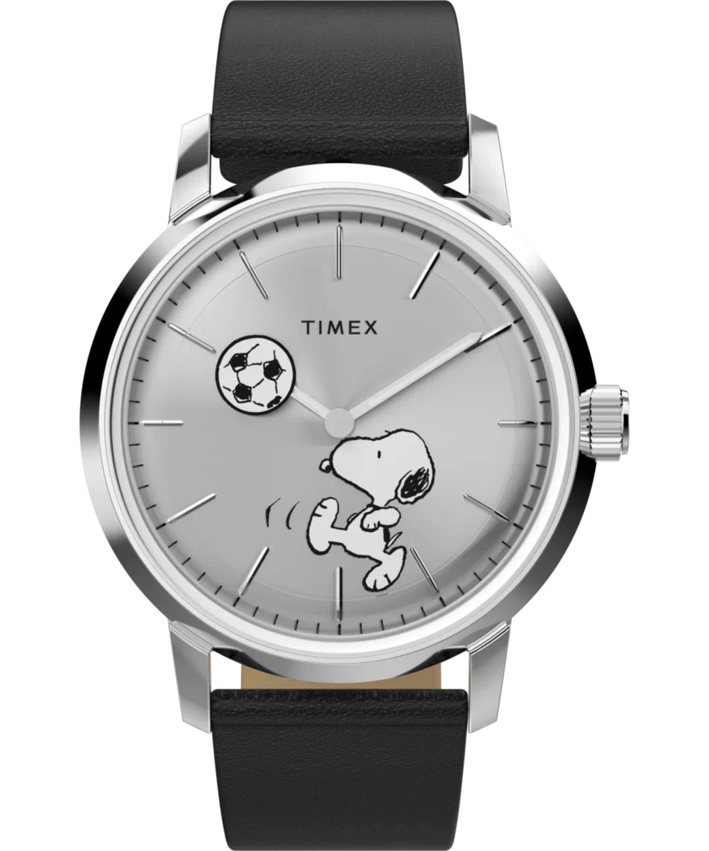 Image of Peanuts® x Timex Marlin® Automatic Soccer 40mm Leather Strap Watch
