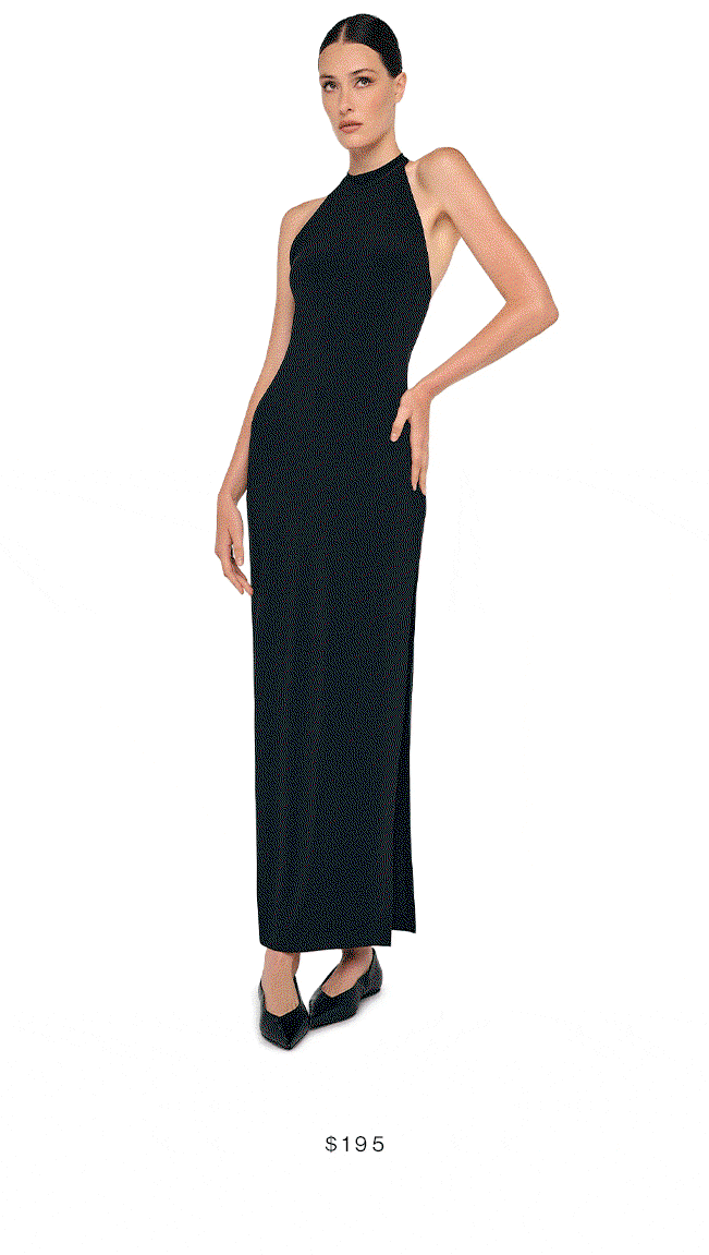 HALTER LONG DRESS W/ SIDE SLIT