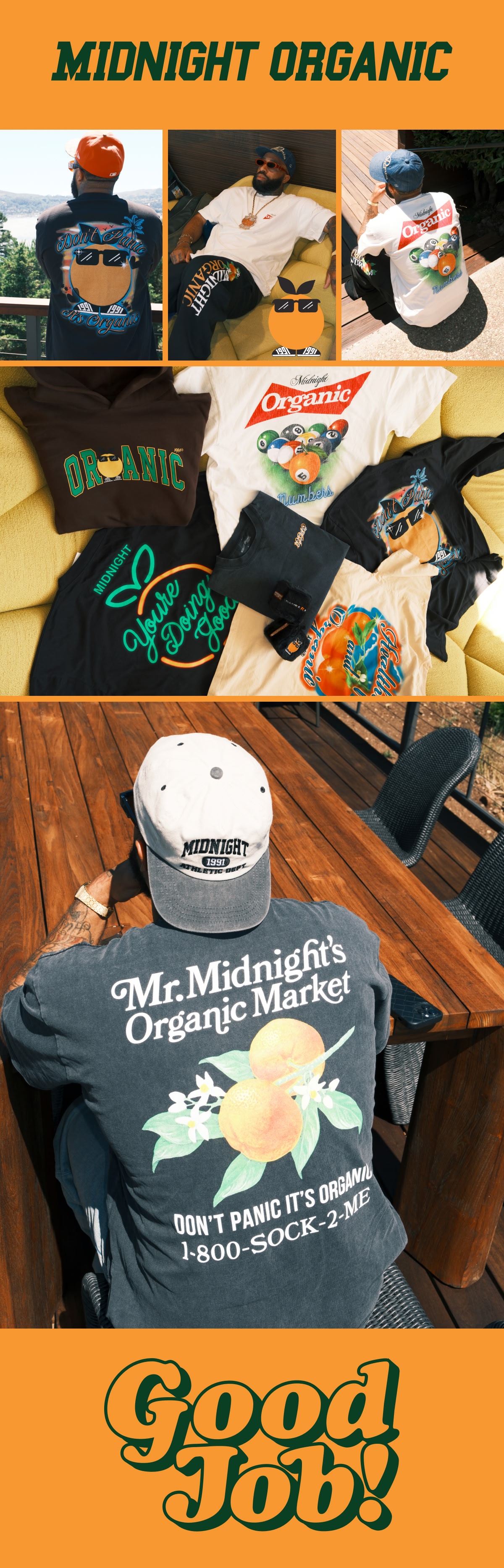 Shop Midnight Organic, with new graphic tees and hoodies brought to you by Larry June
