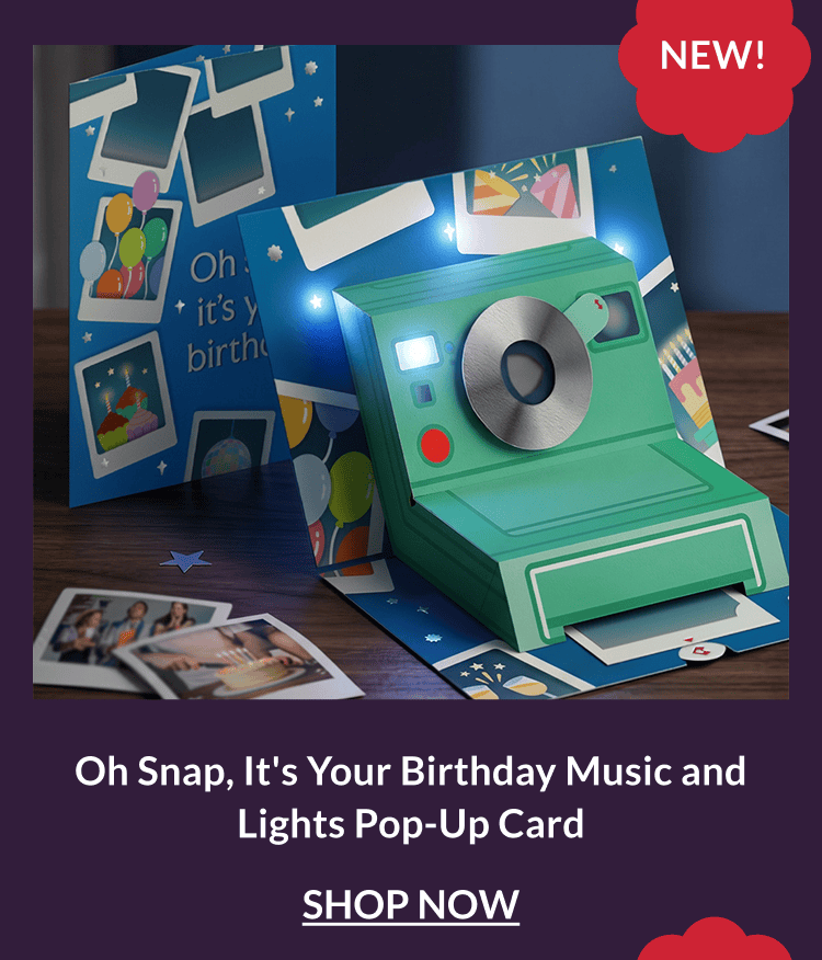 Oh Snap, It's Your Birthday music and lights pop-up card