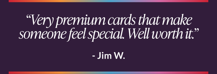Customer testimonial for birthday music and light-up cards