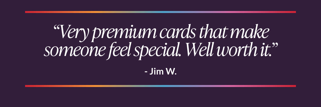 Customer testimonial for birthday music and light-up cards