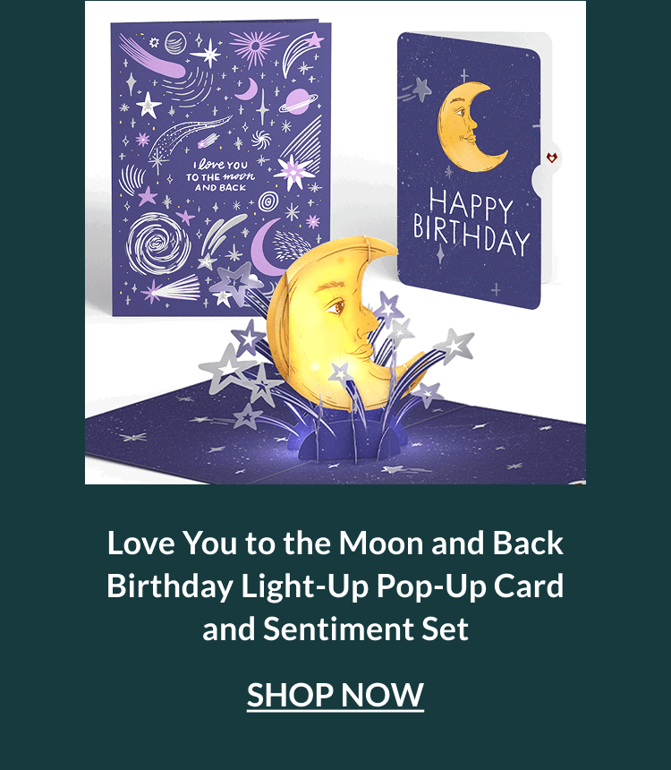 Love You to the Moon and Back birthday light-up card and sentiment set