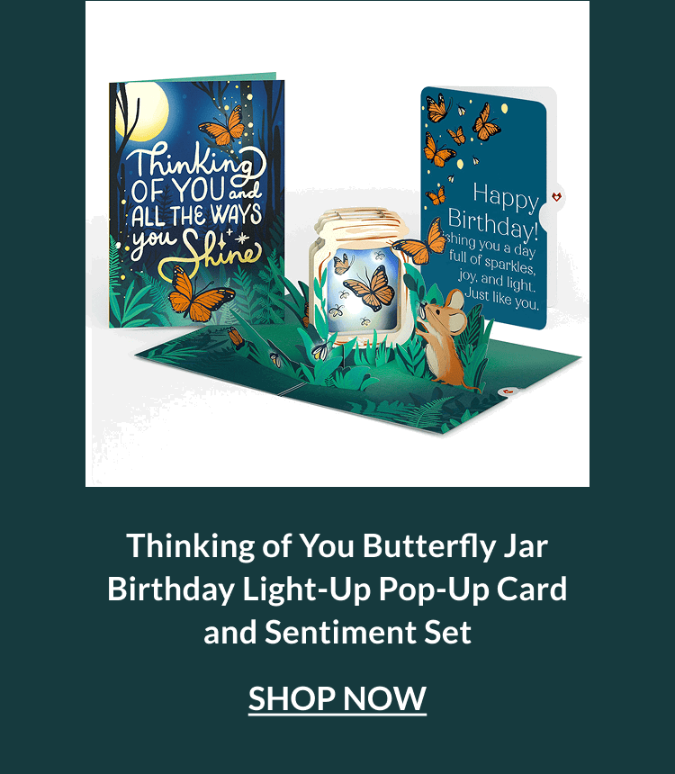 Thinking of You Butterfly Jar birthday light-up card and sentiment set