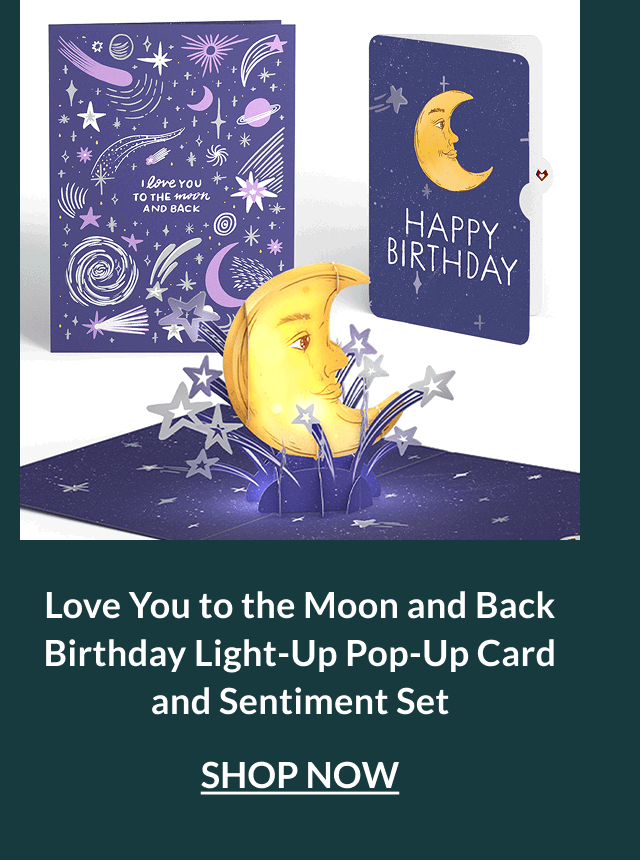 Love You to the Moon and Back birthday light-up card and sentiment set