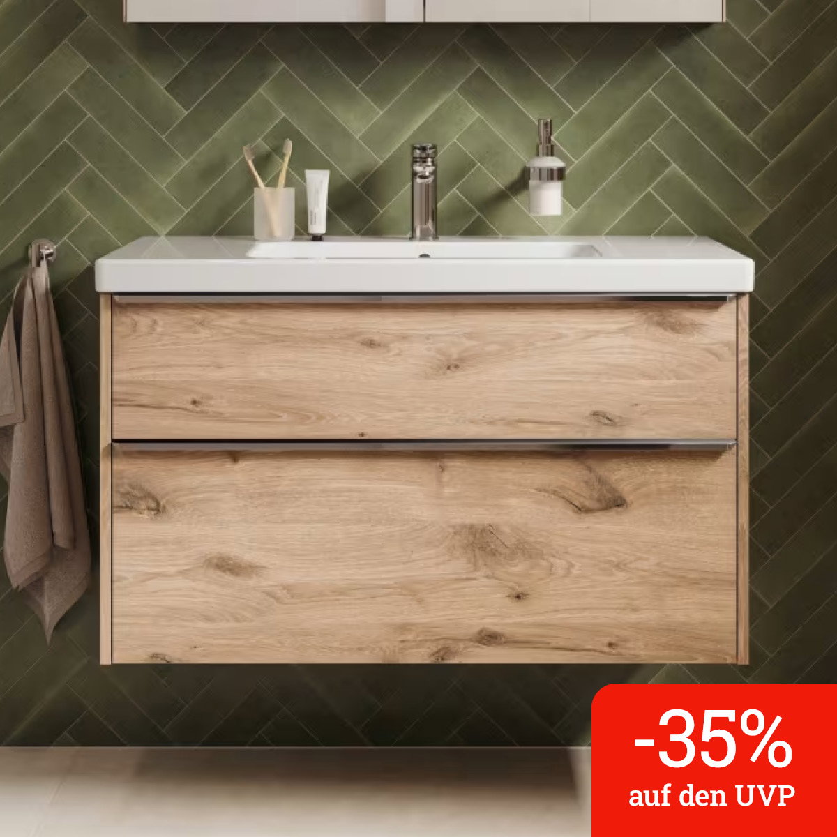 Duravit Joviva Keramik-Waschtisch mit Unterschrank 100 cm