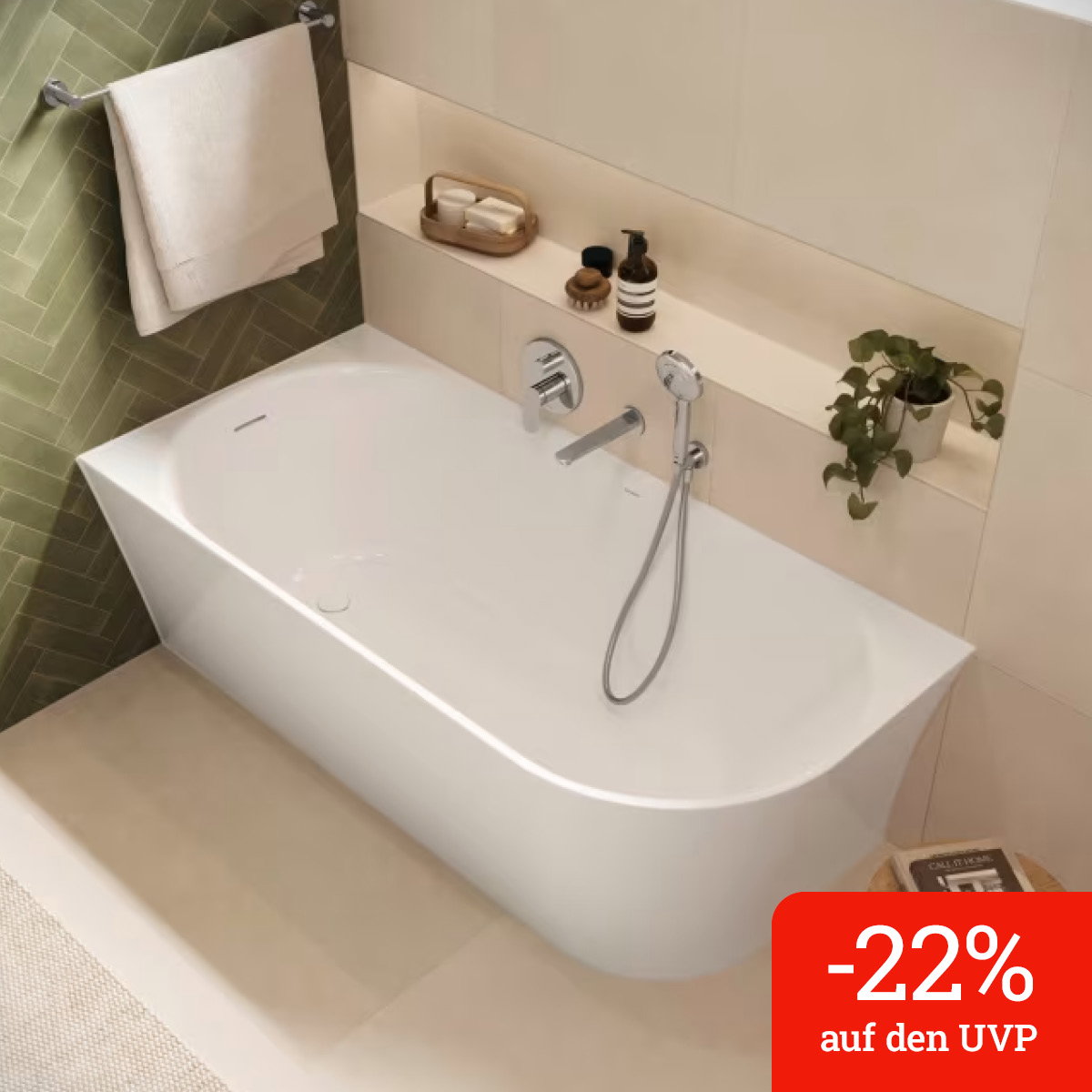 Duravit Joviva Badewanne 170 x 80 x 47 cm Ecke links
