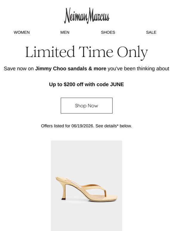 Limited-time offer on Jimmy Choo sandals & more you've been eyeing