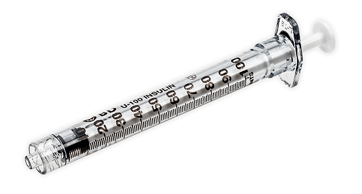 BD Luer-Lok™ 1 mL U-100 Insulin Scale Syringe - 309629 - Box of 100