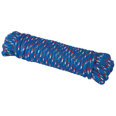 Ironton 3/8in. x 100ft. Poly Rope, Diamond Braided, Blue