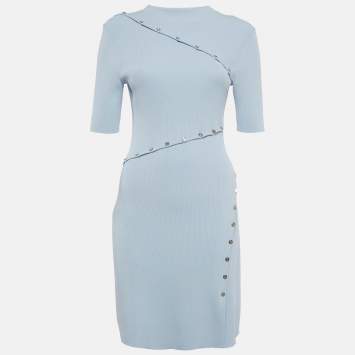 Blue Rib Knit Shorts Dress M