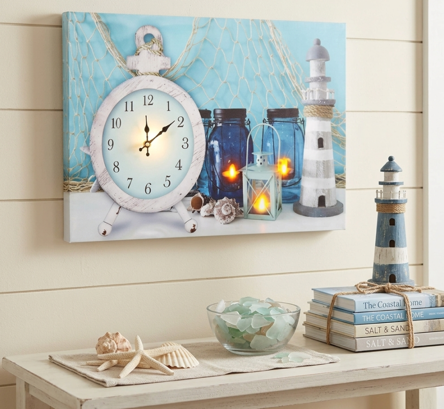 Themed Lighted Clock Wall Art