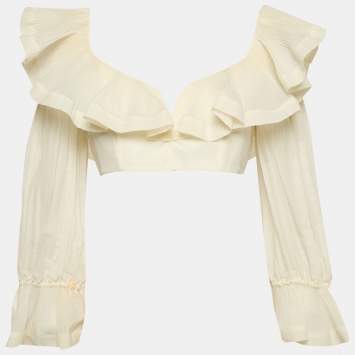 White Crepe Ruffled The Lovest