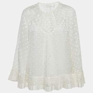 Off-White Dotted Crepe Fil Cou