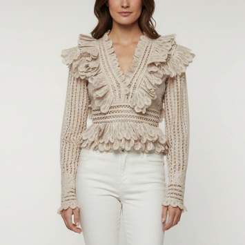 Beige Linen Blend and Lace Ruf