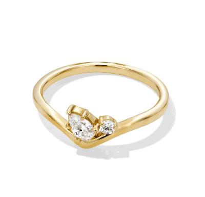 Gold ring with diamond stone.