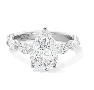 Pear shaped engagement ring.
