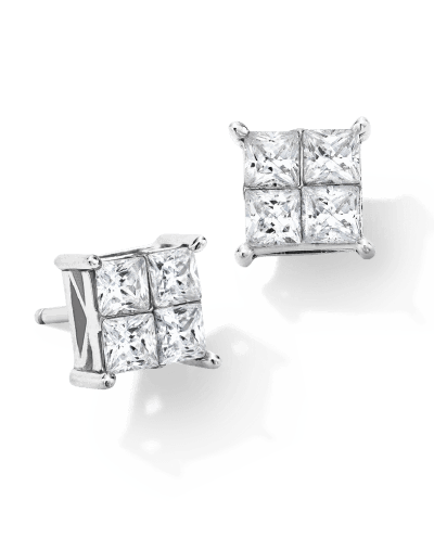 Diamond stud earrings.