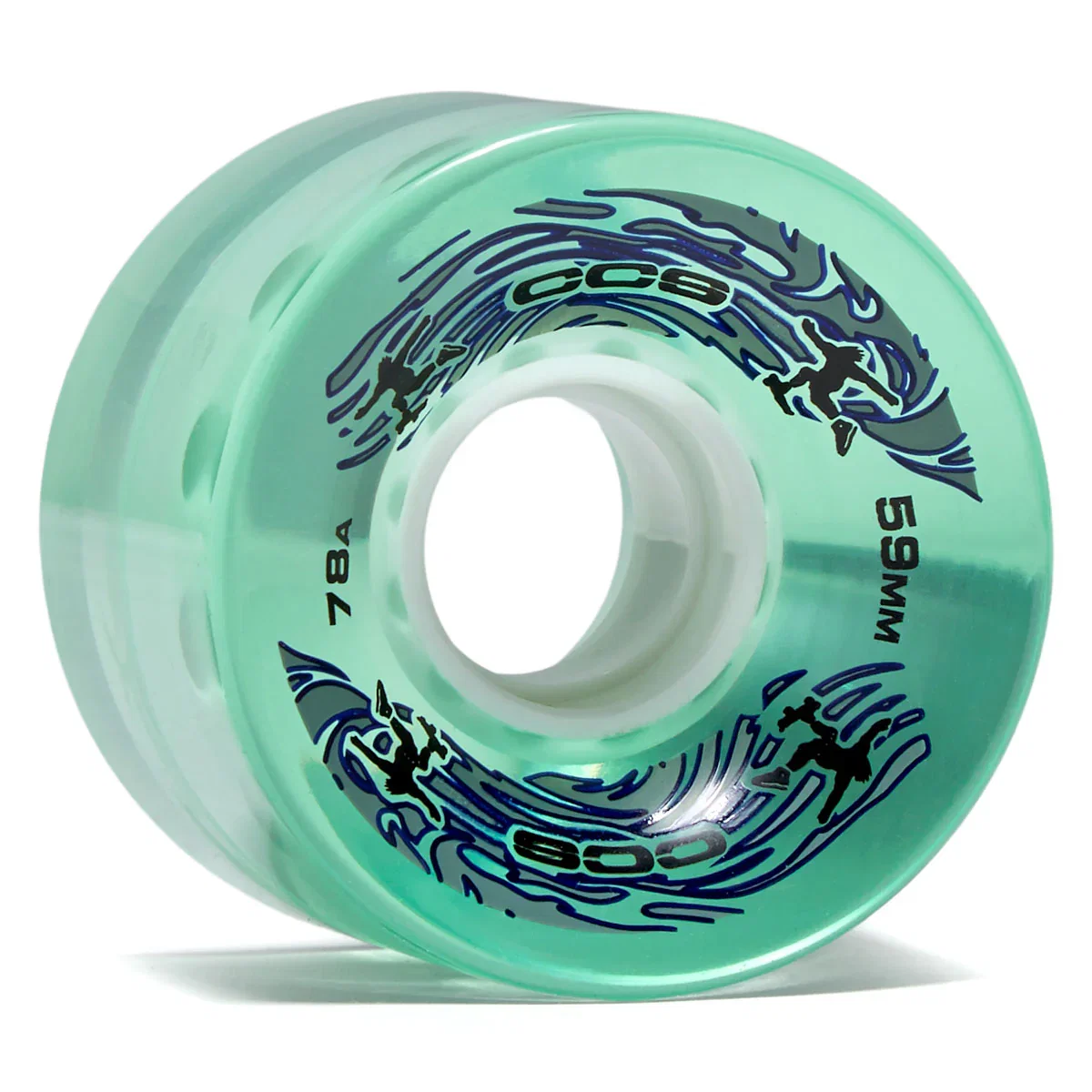 Image of CCS Retro Cruiser 78a Skateboard Wheels - Surf Blue - 59mm