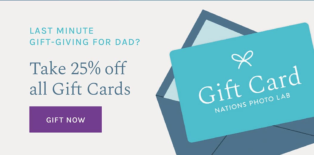 Last minute gift-giving for Dad with 25% off all gift cards, no code needed