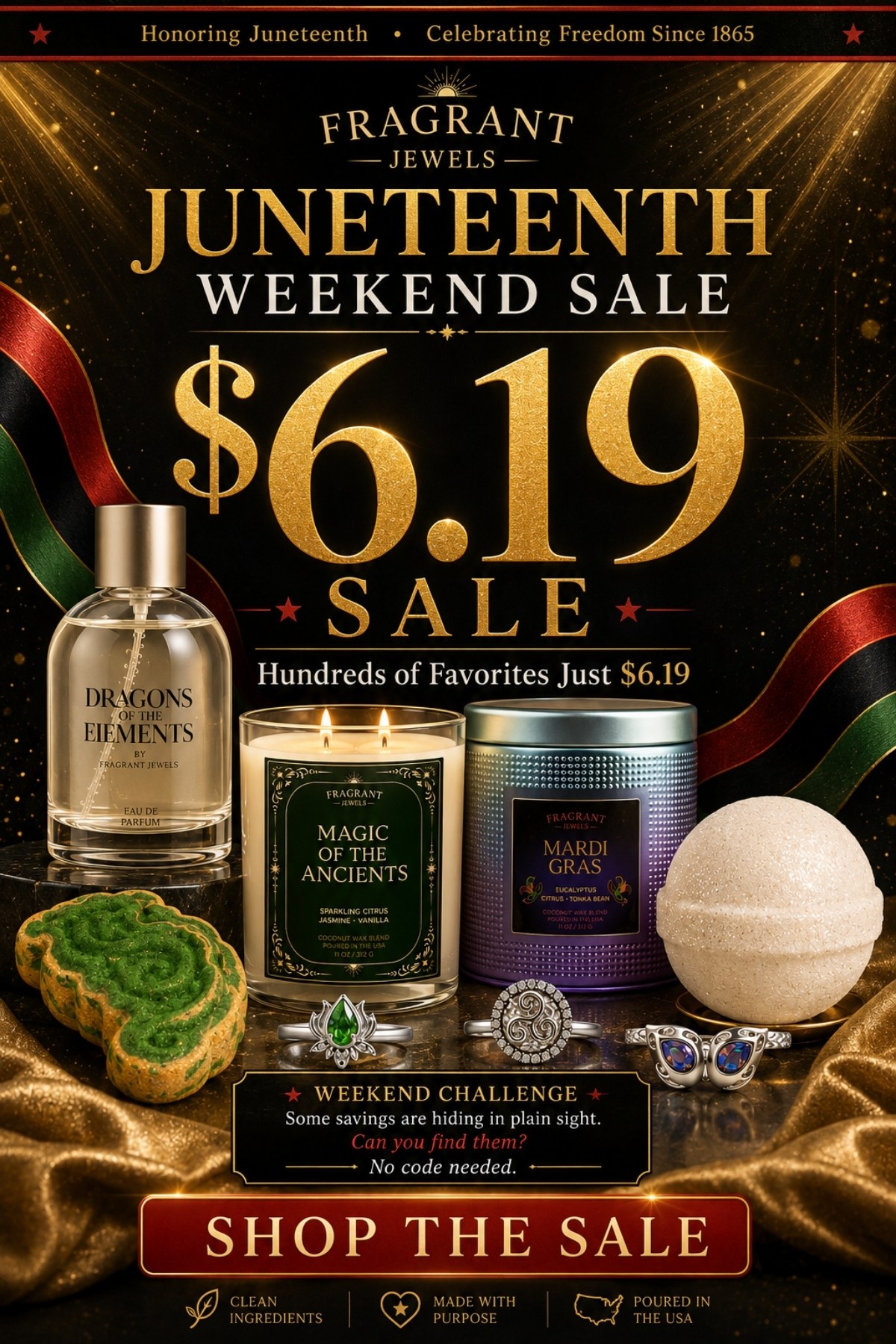 Juneteenth Weekend Sale - hundreds of items for $6.19 + Weekend Challenge (can you find hidden extra savings?) - Shop The Sale Now
