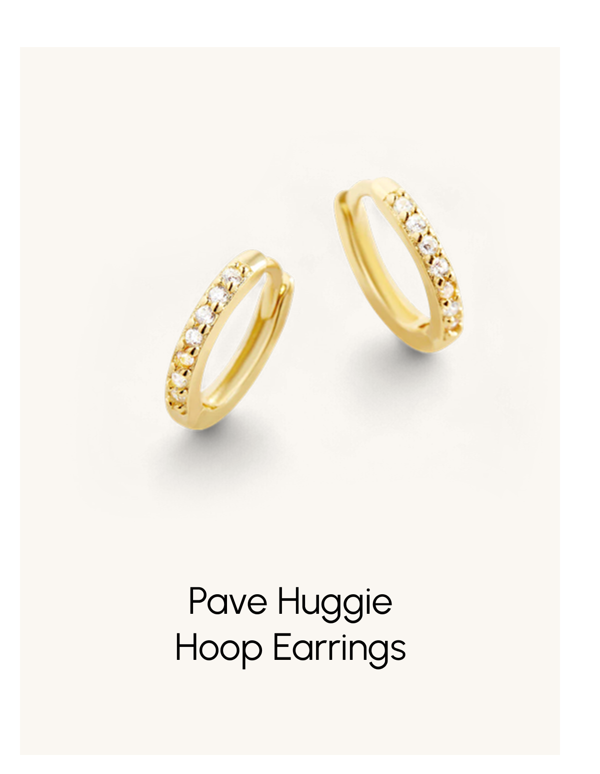 Pave Huggie Hoop Earrings