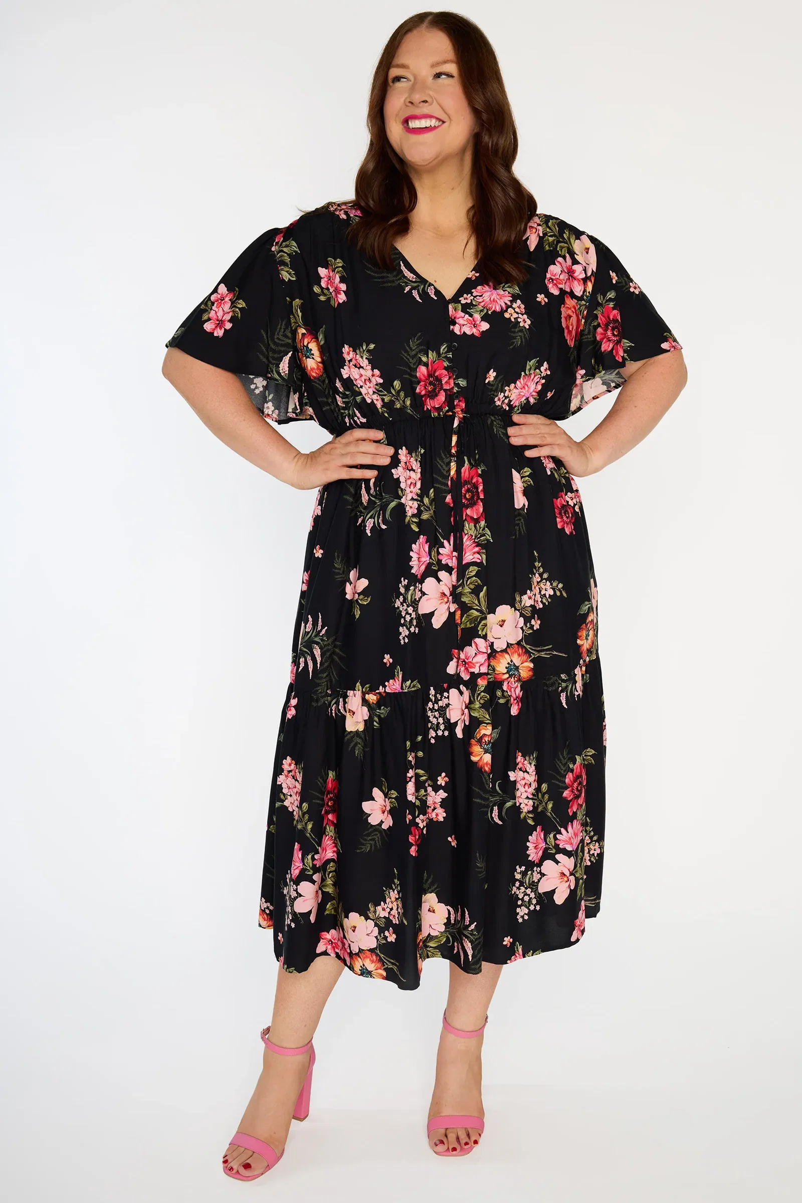 Image of Roma Pink Shadows Dress