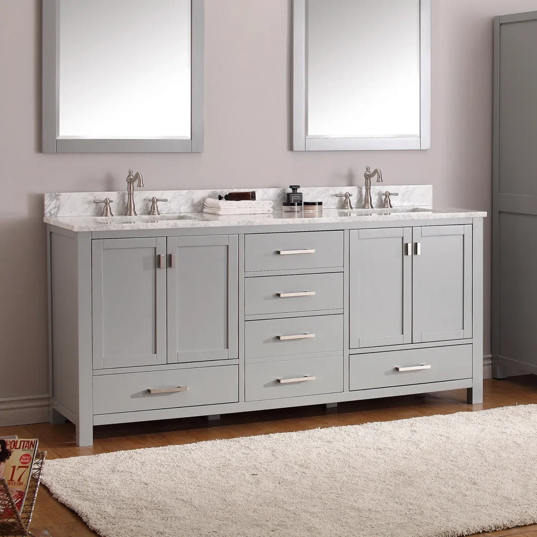 Modero 72" Double Bathroom Vanity Base