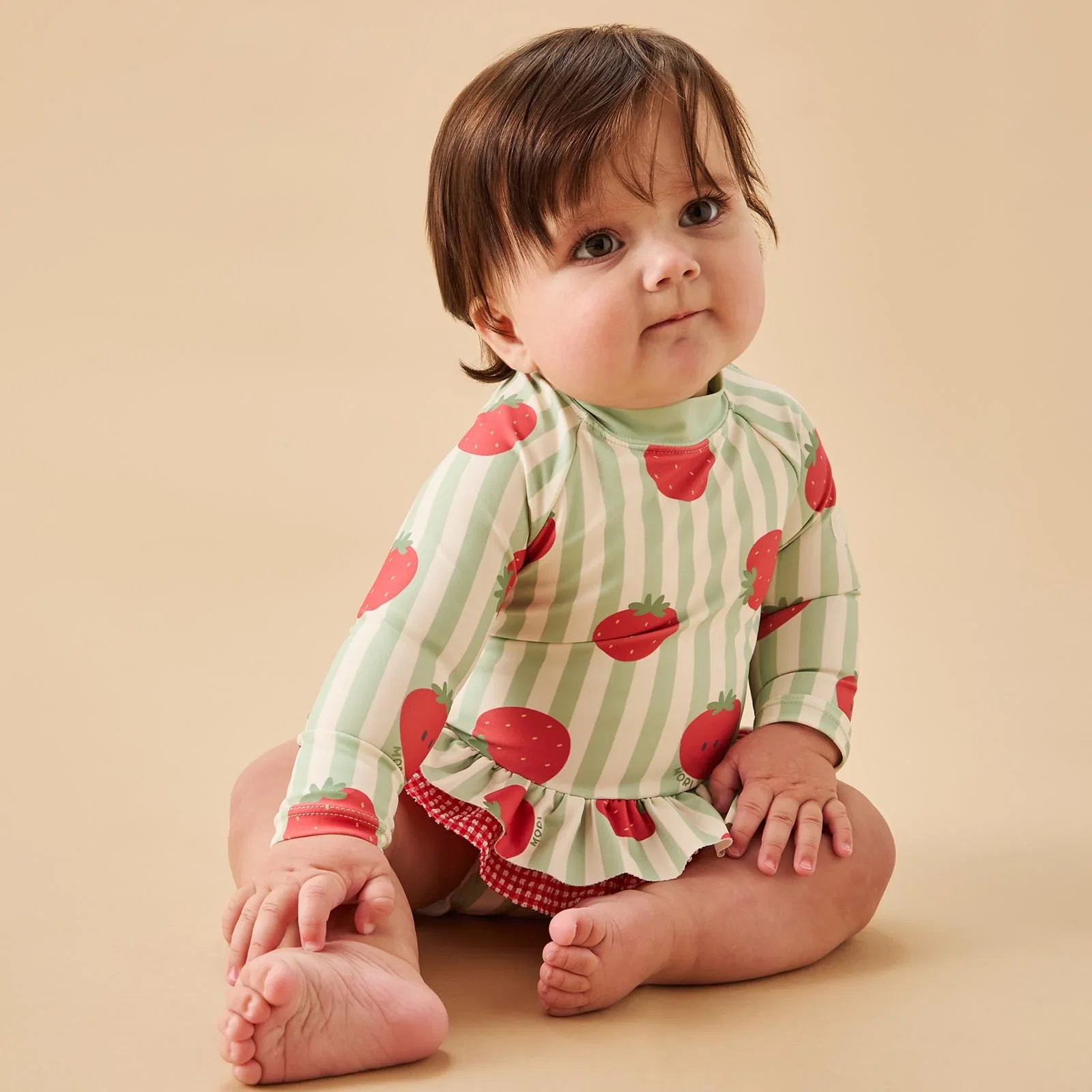 Image of Strawberry Frilled Sunsafe Swimsuit