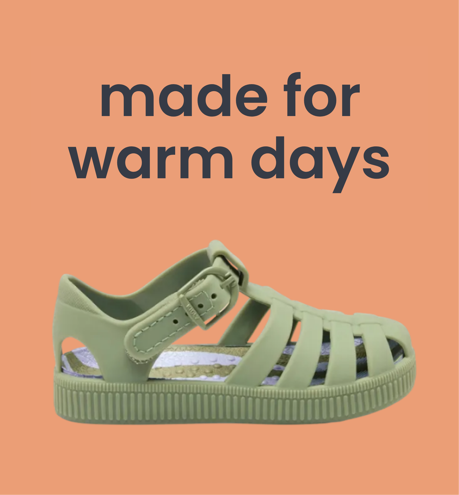 KIDLY by MORI Jelly Sandals - Khaki