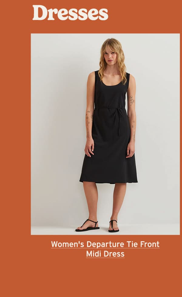 Women's Departure Tie Front Midi Dress
