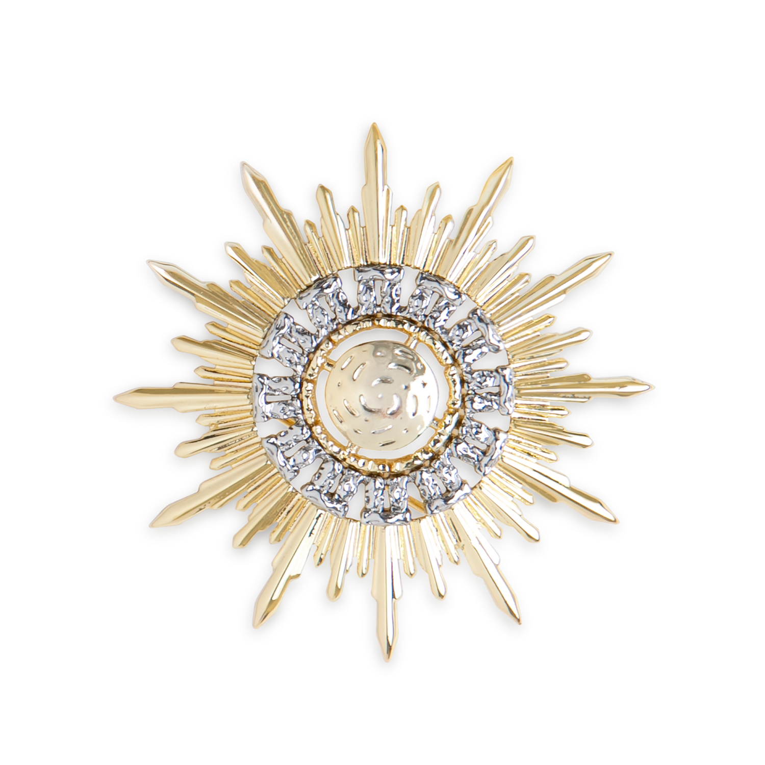 Full Sunray Gold-Plated Brooch 