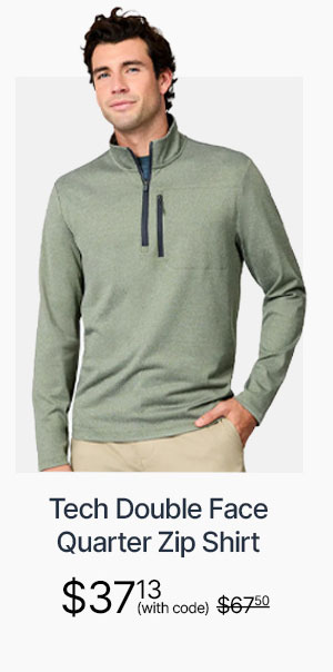 men's tech double face quarter zip