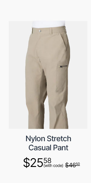 men's nylon stretch casual pant