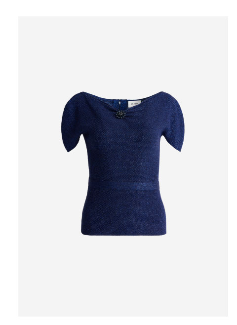 Loretta Sweater In Metallic Knit