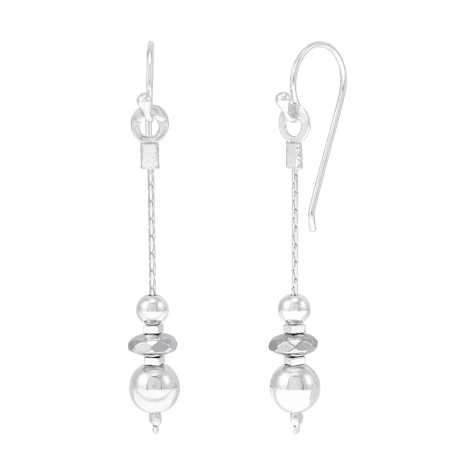 Planetary Drop Earrings, Hematite